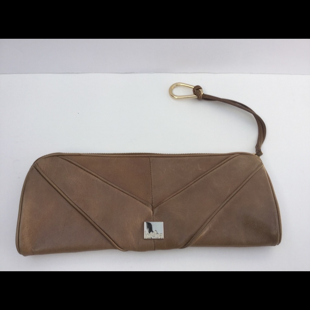Kooba Natural Chevron Clutch Wristlet